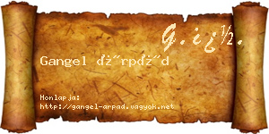 Gangel Árpád névjegykártya